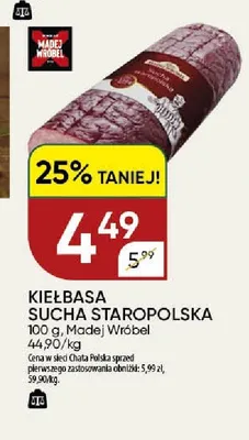 Kiełbasa Sucha Staropolska Madej Wróbel promocja w Chata Polska