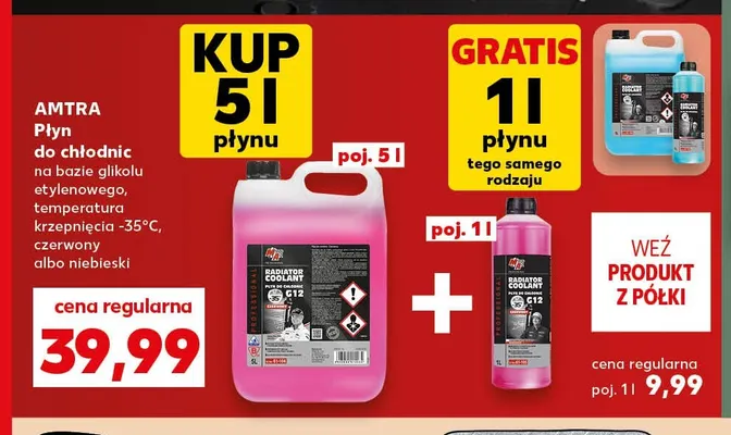 Płyn do chłodnic czerwony Amtra promocja w Kaufland