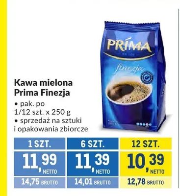 Kawa mielona Prima Finezja promocja w Makro