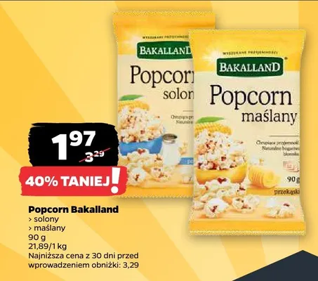 Popcorn solony Bakalland promocja w Netto