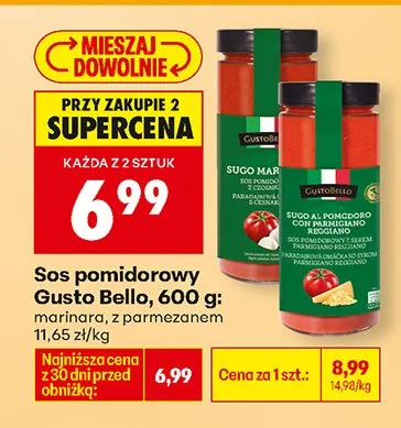 Sos pomidorowy z parmezanem promocja w Biedronka