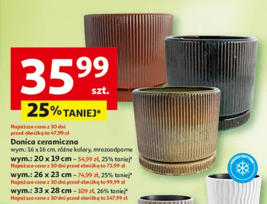 Donica ceramiczna 26x23cm promocja w Auchan
