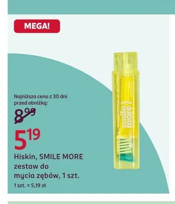 Zestaw do mycia zębów Hiskin Smile More promocja w Rossmann