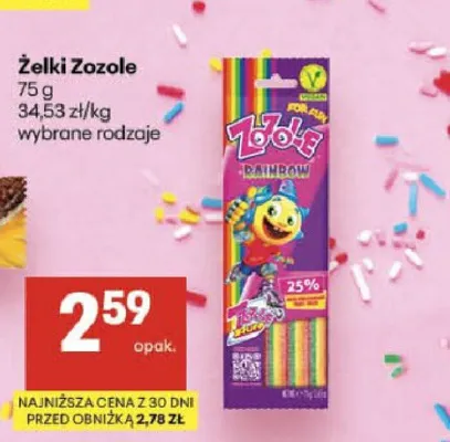 Żelki Zozole Rainbow promocja w Delikatesy Centrum
