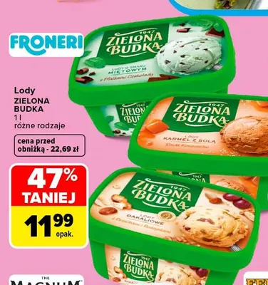 Lody Zielona Budka karmel z solą promocja w Carrefour Market