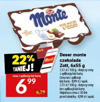 Deser monte ExtraCreme Zott promocja w Twój Market