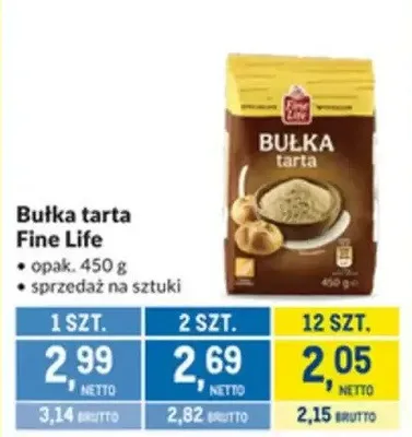 Bułka tarta Fine Life promocja w Makro