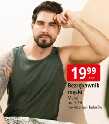 Bezrękawnik męski Moraj roz. S-3XL mix wzorów i kolorów promocja w Leclerc