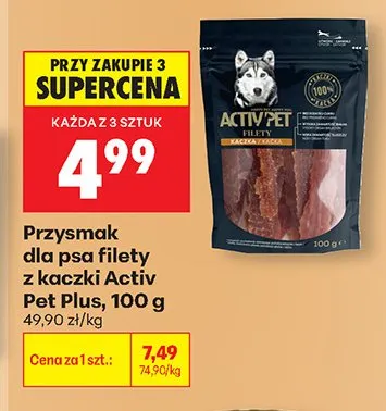 Przysmak dla psa filety z kaczki Activ Pet Plus 100 g promocja w Biedronka