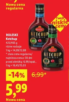 Ketchup łagodny Roleski promocja w Lidl