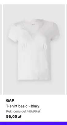 T-shirt basic GAP biały promocja w Lounge by Zalando