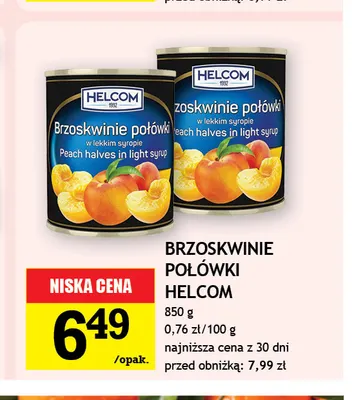 Brzoskwinie połówki Helcom promocja w Gram Market