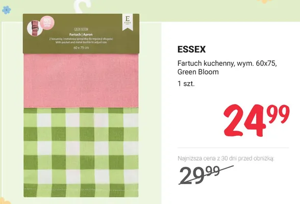 Fartuch kuchenny Green Bloom promocja w Rossmann