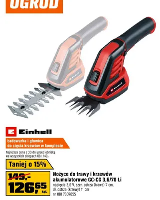 Nożyce do trawy i krzewów akumulatorowe GC-CG 3,6/70 Li promocja w OBI