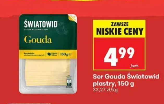 Ser Gouda Światowid plastry promocja w Biedronka