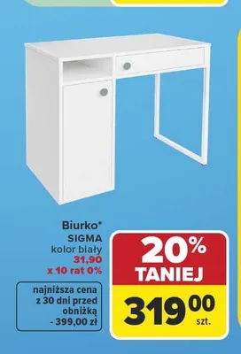 Biurko Sigma kolor biały promocja w Carrefour