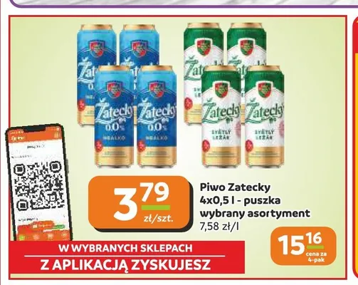 Piwo Zatecky Svetly Lezak 4-pak promocja w Gama