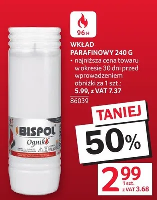 Wkład parafinowy 240 G BISPOL promocja w Selgros