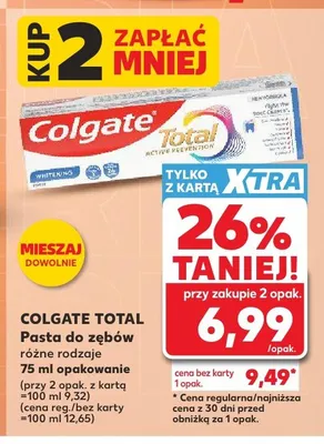 Pasta do zębów Colgate Total Active Prevention promocja w Kaufland