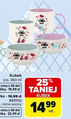 Kubek 360 ml, Ø 12,3 cm, różne wzory promocja w Carrefour Market
