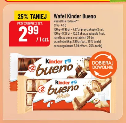 Wafel Kinder Bueno White promocja w POLOmarket