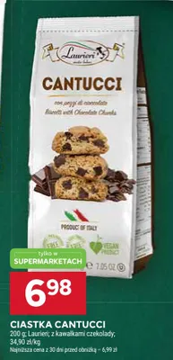 Ciastka Cantucci z kawałkami czekolady Laurieri promocja w Stokrotka
