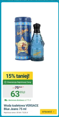 Woda toaletowa VERSACE Blue Jeans promocja w ERLI