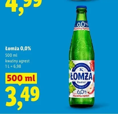 Piwo bezalkoholowe Łomża kwaśny agrest promocja w Lidl