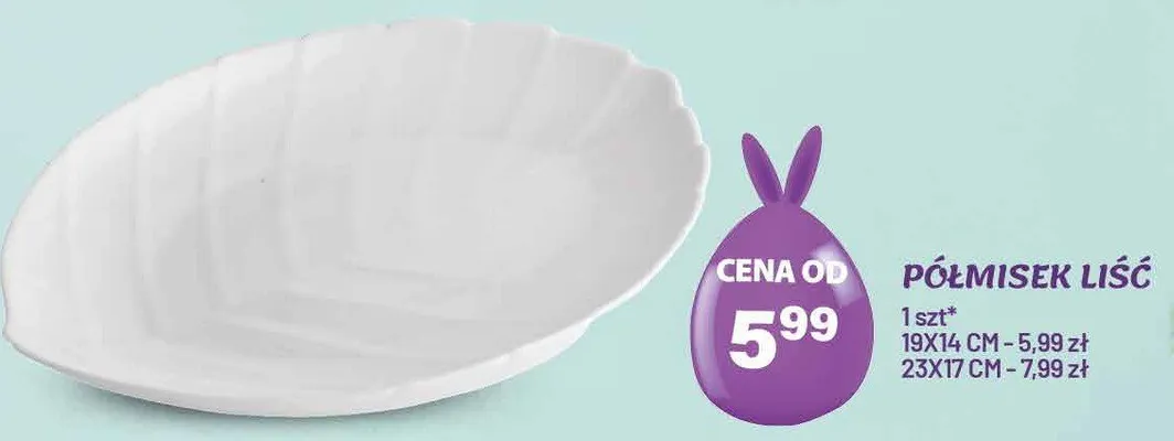 Półmisek liść 19x14cm promocja w Arhelan