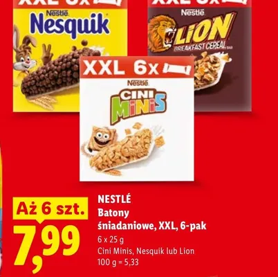 Batony śniadaniowe Nestlé Cini Minis XXL 6-pak promocja w Lidl