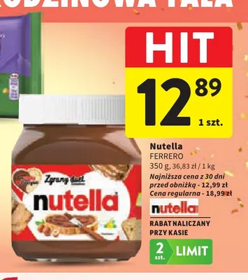 Krem Nutella Ferrero promocja w Intermarche