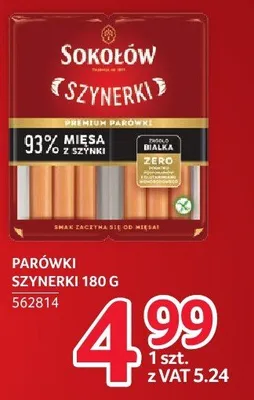 Parówki szynerki Sokołów 180 g promocja w Selgros