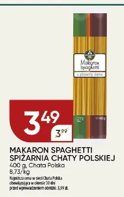 Makaron spaghetti Spiżarnia Chaty Polskiej promocja w Chata Polska