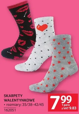 Skarpety walentynkowe rozmiary 35/38-42/45 promocja w Selgros
