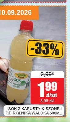 Sok z kapusty kiszonej Od Rolnika Waldka promocja w Bingo