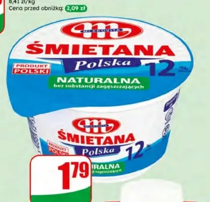 Śmietana 12% Polska Mlekovita promocja w Dino