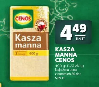 Kasza manna Cenos promocja w Stokrotka