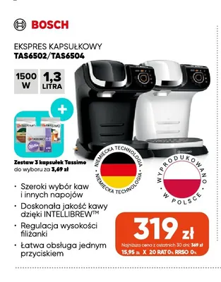 Ekspres kapsułkowy TAS6502 Bosch promocja w Max Elektro