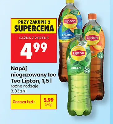 Napój niegazowany Ice Tea Lipton Lemon promocja w Biedronka
