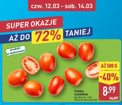 Pomidory truskawkowe promocja w Aldi