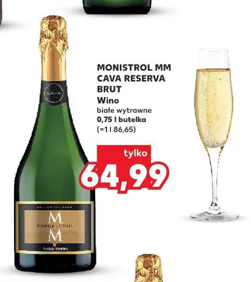 Wino musujące Monistrol MM Cava Reserva Brut promocja w Kaufland