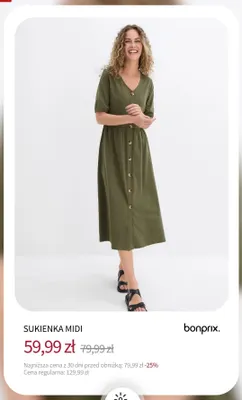 Sukienka midi Bonprix promocja w bonprix