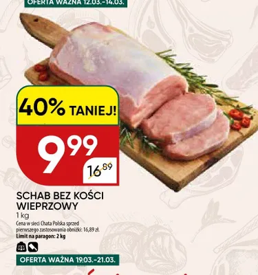 Schab bez kości wieprzowy promocja w Chata Polska