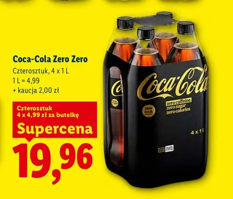 Coca-Cola Zero Zero 4-pak 1 l promocja w Lidl