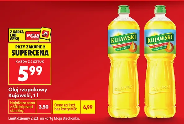 Olej rzepakowy promocja w Biedronka