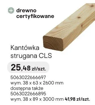 Kantówka strugana CLS promocja w Castorama