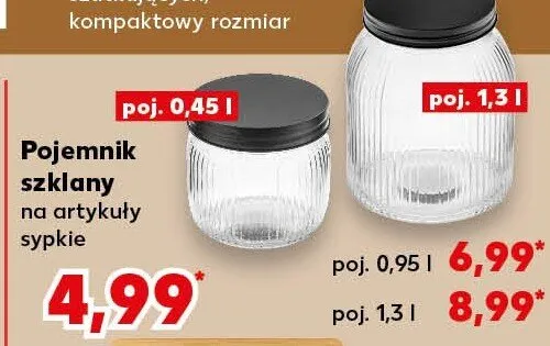 Pojemnik szklany na artykuły sypkie promocja w Kaufland