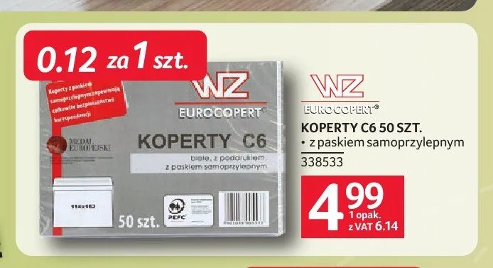 Koperty C6 Eurocopert 50-pak promocja w Selgros