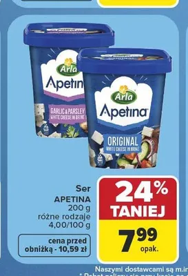 Ser Apetina Garlic & Parsley Arla promocja w Carrefour