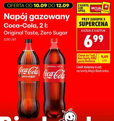 Napój gazowany Coca-Cola Zero Sugar promocja w Biedronka